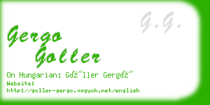 gergo goller business card